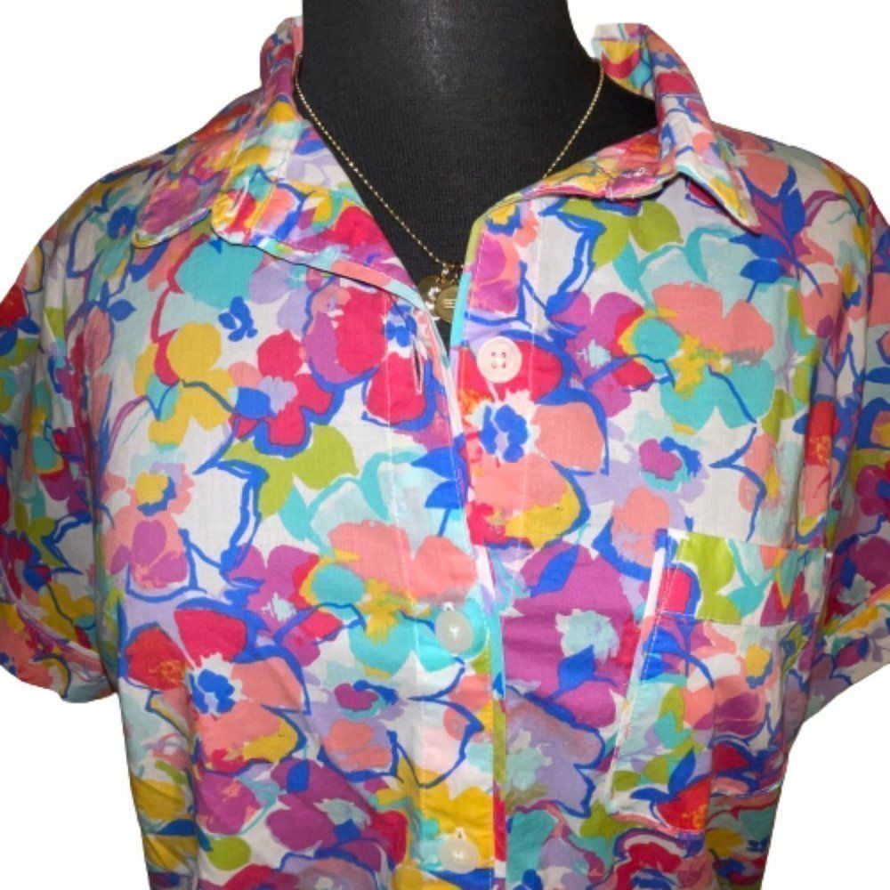 🆕Sleep Sense Floral Pajama Top size M - Picture 2 of 7